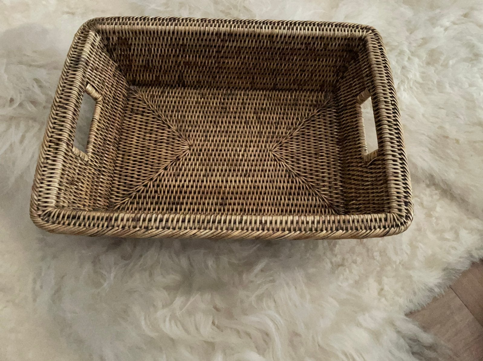 Birmarieten birma riet dienblad tray plateau Rivièra Maison, Ophalen of Verzenden, Zo goed als nieuw, Rechthoekig, Hout