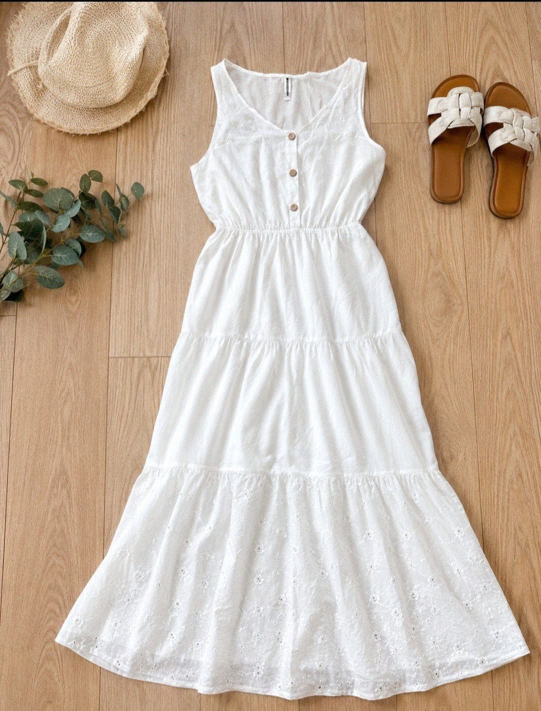 Nieuwe Collectie Witte Maxi Jurk - S/M, Kleding | Dames, Jurken, Wit, Nieuw, Ophalen of Verzenden, Maat 36 (S)
