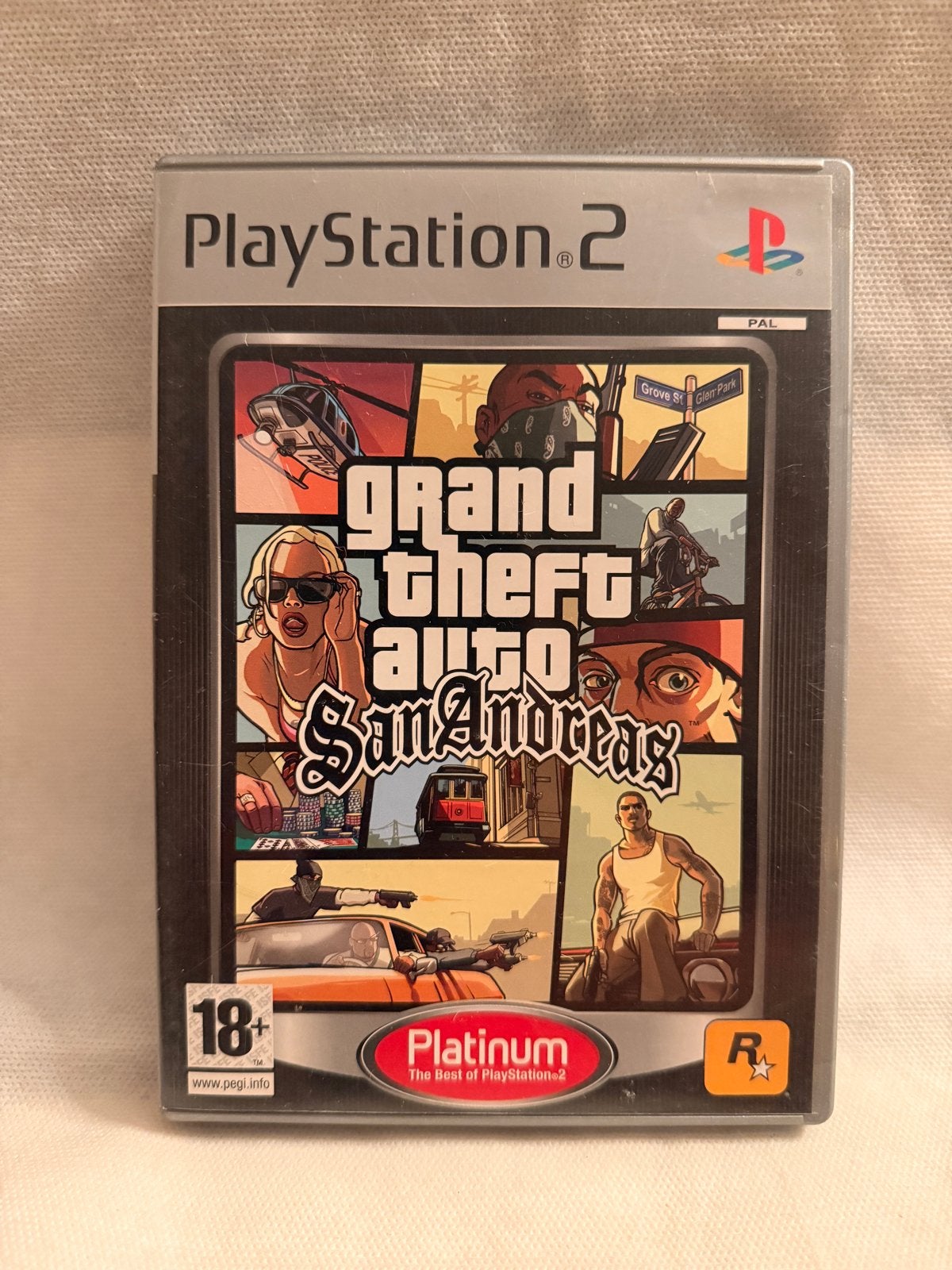 Grand Theft Auto: San Andreas (PS2) - Lichte krasjes, Spelcomputers en Games, Avontuur en Actie, Gebruikt, Vanaf 18 jaar, 1 speler