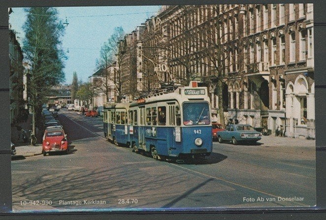GVB Tram 942 Lijn 10 Amsterdam Foto/Ansichtkaart Tram t-24, Ophalen of Verzenden, Zo goed als nieuw, Tram, Kaart of Prent