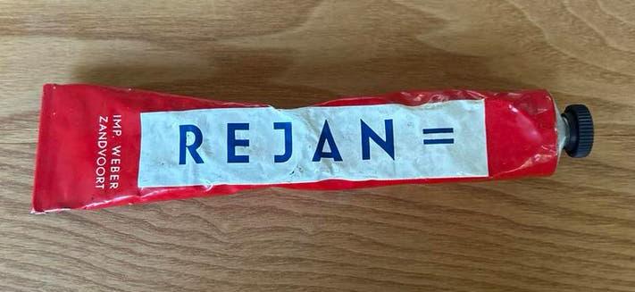 Vintage tube REJAN Ontroest Pasta - Weber Zandvoort"., Auto diversen, Ophalen of Verzenden