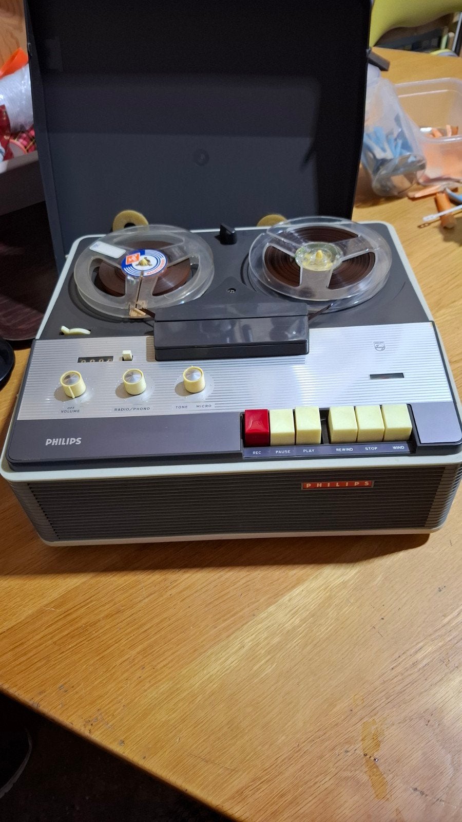 Philips Bandrecorder Vintage - moet nagekeken worden, Ophalen of Verzenden, Bandrecorder, Met banden