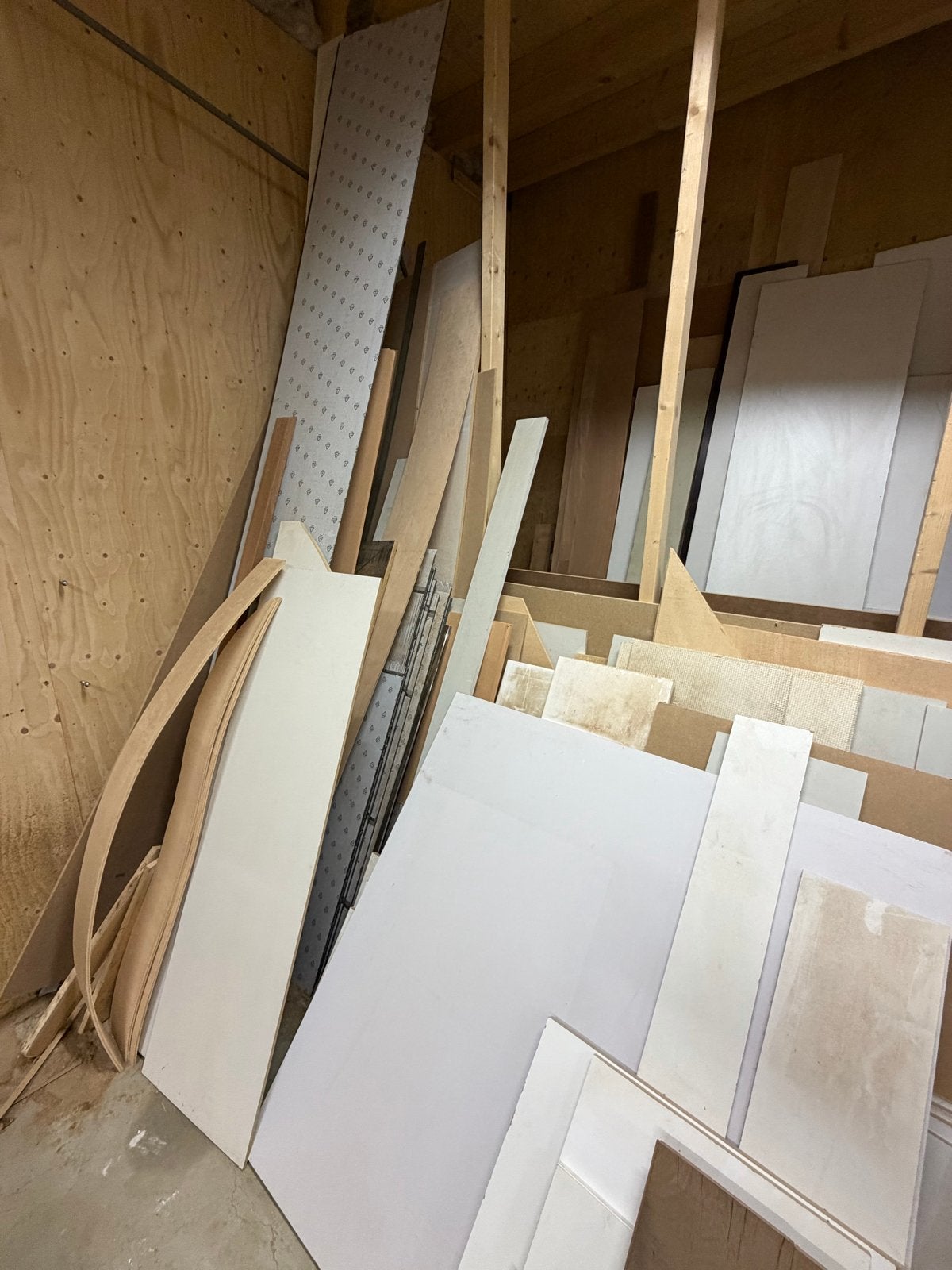Partij ongesorteerd plaatmateriaal, Doe-het-zelf en Verbouw, Hout en Planken, Ophalen, Gebruikt, Minder dan 25 mm, Overige typen