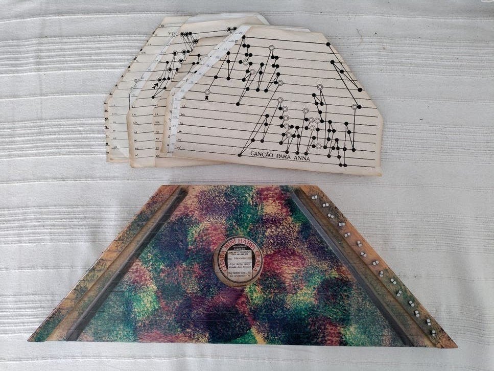 Vintage Mini Harp Cítara met bladmuziek, Ophalen