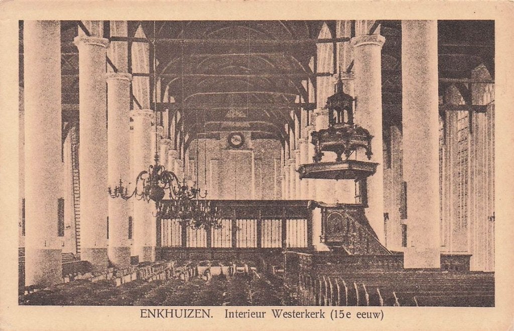 703-097-037 Enkhuizen Interieur Westerkerk (15e Eeuw), Verzenden, Voor 1920, Noord-Holland