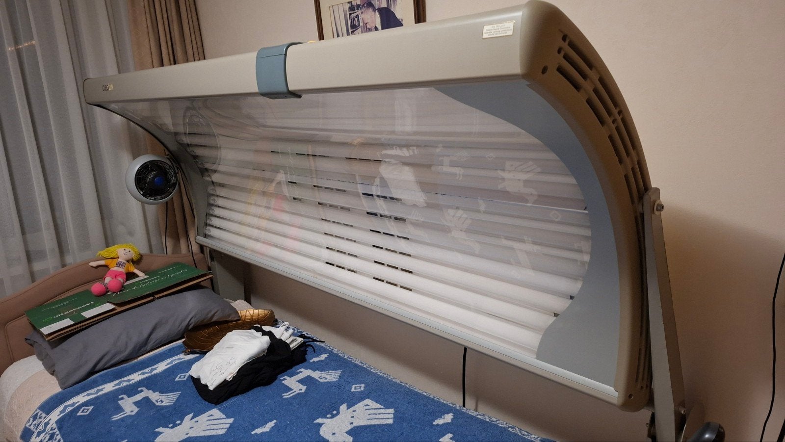 Cleosun Wave Zonnebank - Perfect voor thuisgebruik, Witgoed en Apparatuur, Ophalen, Gebruikt, Zonnebank enkelzijdig, 10 tot 15 lampen