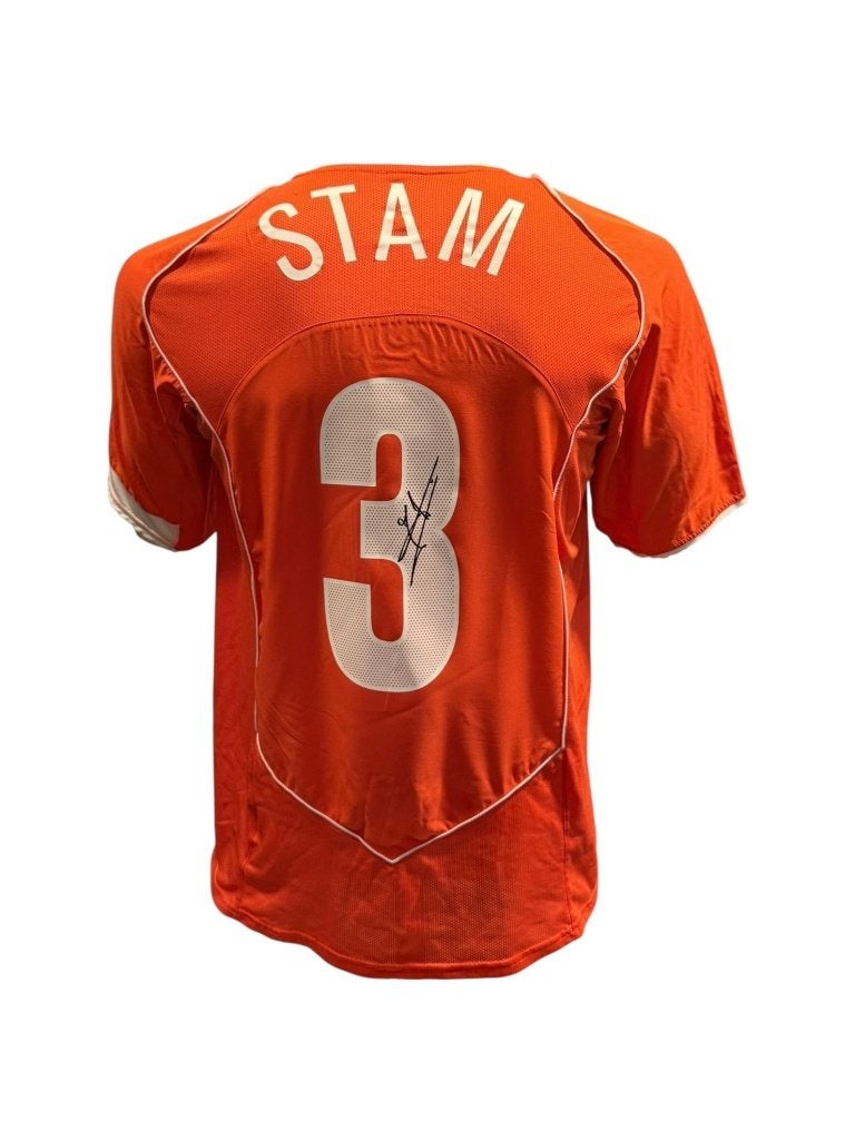 Jaap Stam Nederland 04/05  gesigneerd Thuis Shirt, Soccersignings.nl, Shirt, Ophalen of Verzenden, Zo goed als nieuw