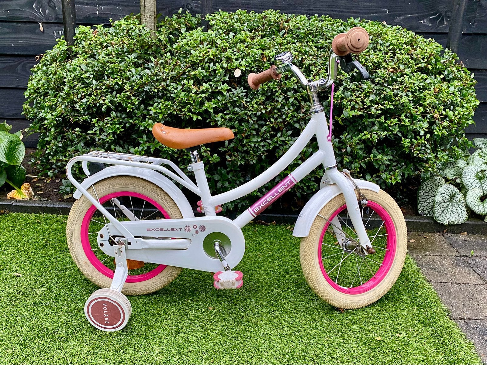 VOLARE Excellent Kinderfiets 14 inch met zijwieltjes, Fietsen en Brommers, Fietsen | Kinderfietsjes, Ophalen, Terugtraprem, Zijwieltjes