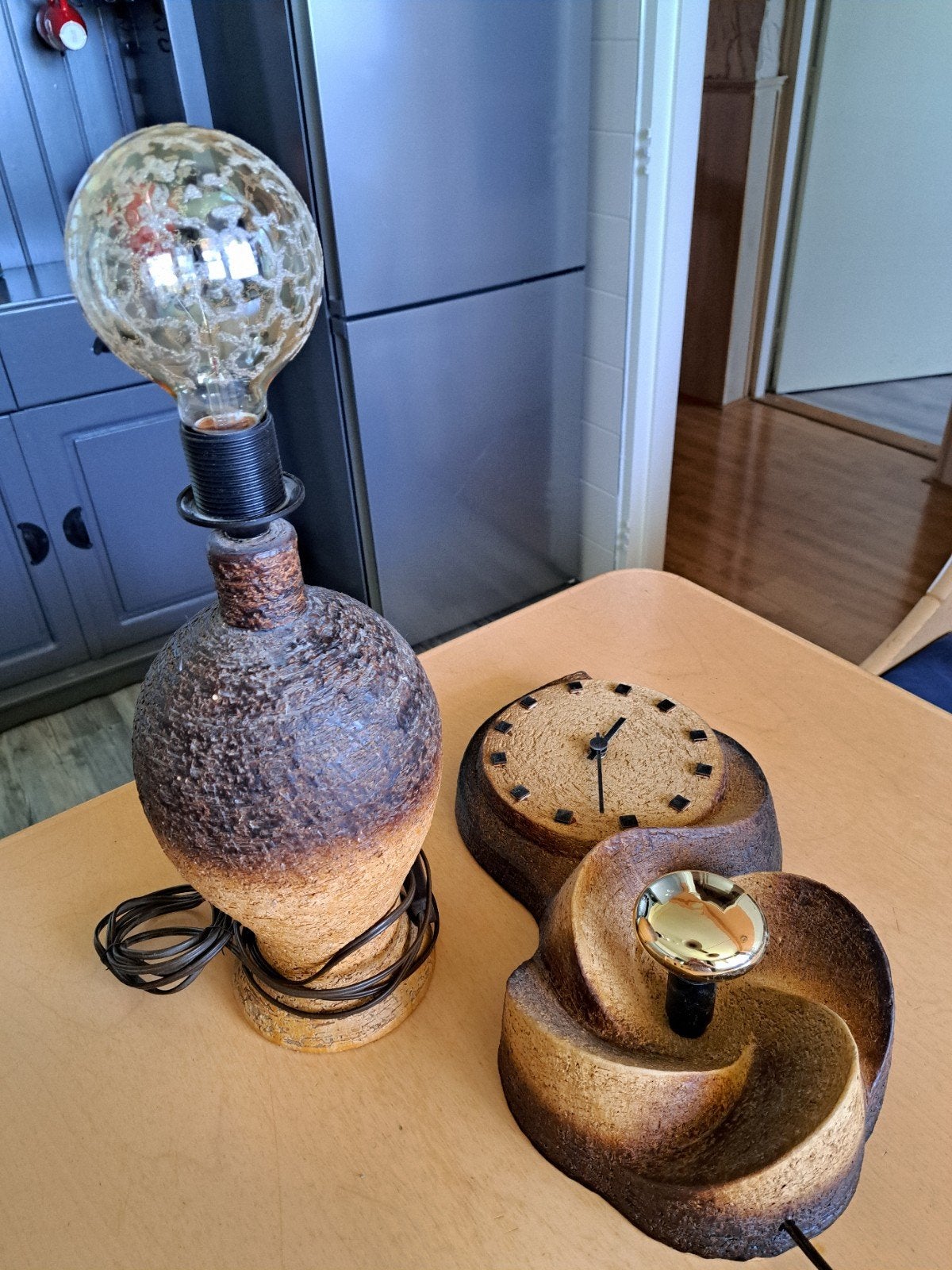 Schemerlamp en klok met lamp, Huis en Inrichting, Lampen | Tafellampen, Ophalen, Minder dan 50 cm