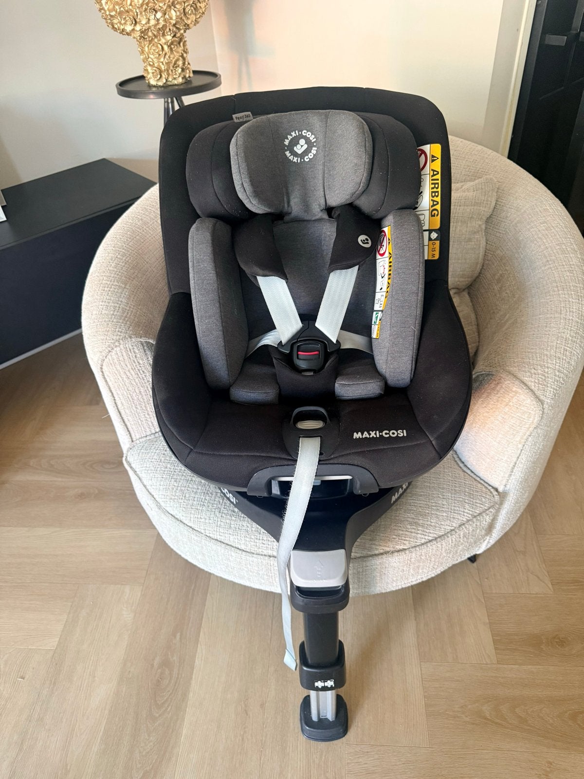 Maxi Cosi Pearl 360 I-Size + FamilyFix 360 base, Ophalen, 0 t/m 18 kg, Verstelbare rugleuning, Zo goed als nieuw