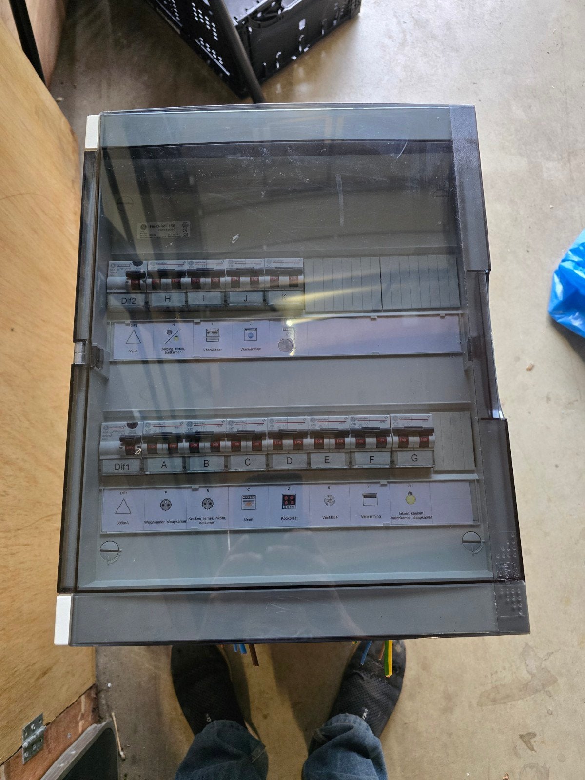 Groepenkast met aardlekschakelaars en installatieautomaten, Ophalen of Verzenden, Gebruikt, ABB, Groepenkast