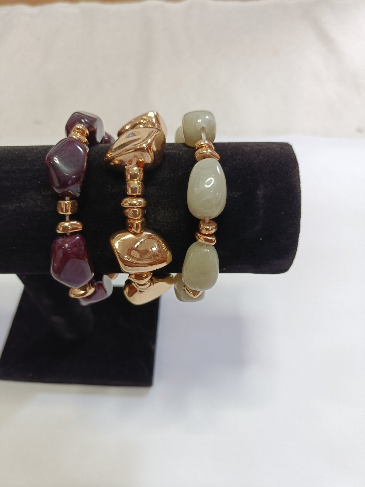Set van 3 Elegante Armbanden met Goudkleurige Accentkralen, Ophalen of Verzenden, Nieuw