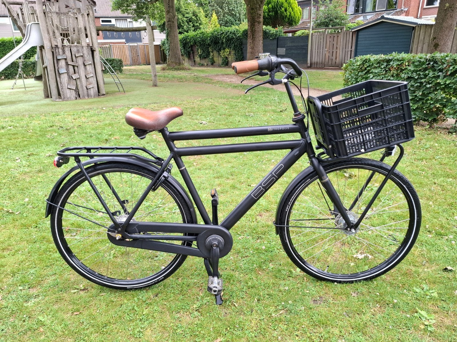 ZWARTE BSP JONGENSFIETS / HERENFIETS,, Fietsen en Brommers, Versnellingen, Zo goed als nieuw, 61 tot 65 cm, Ophalen