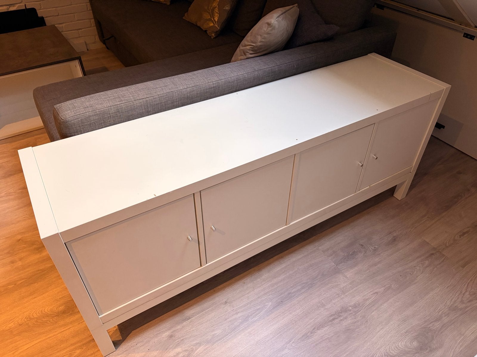 IKEA Kallax kast met onderstel en deurtjes, Ophalen of Verzenden, Gebruikt