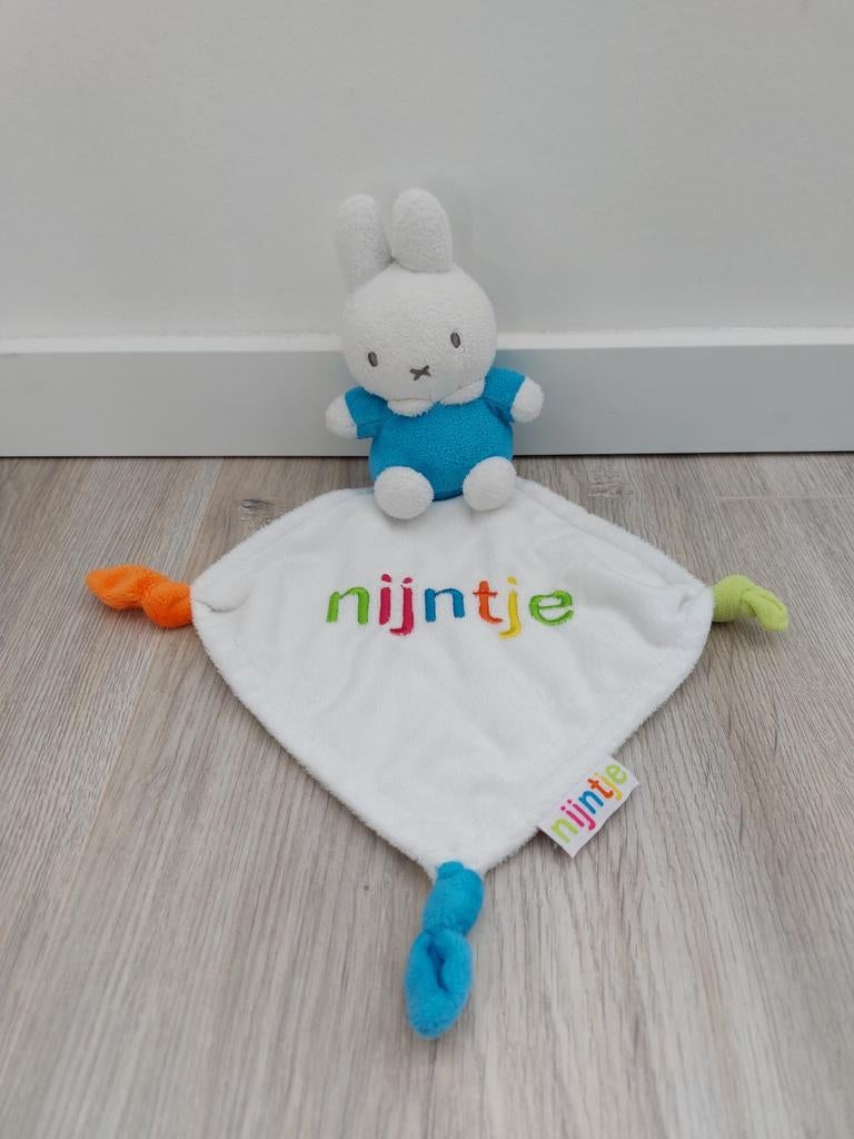 Knuffel knuffeldoekje Nijntje miffy blauw K8495, Ophalen of Verzenden, Zo goed als nieuw