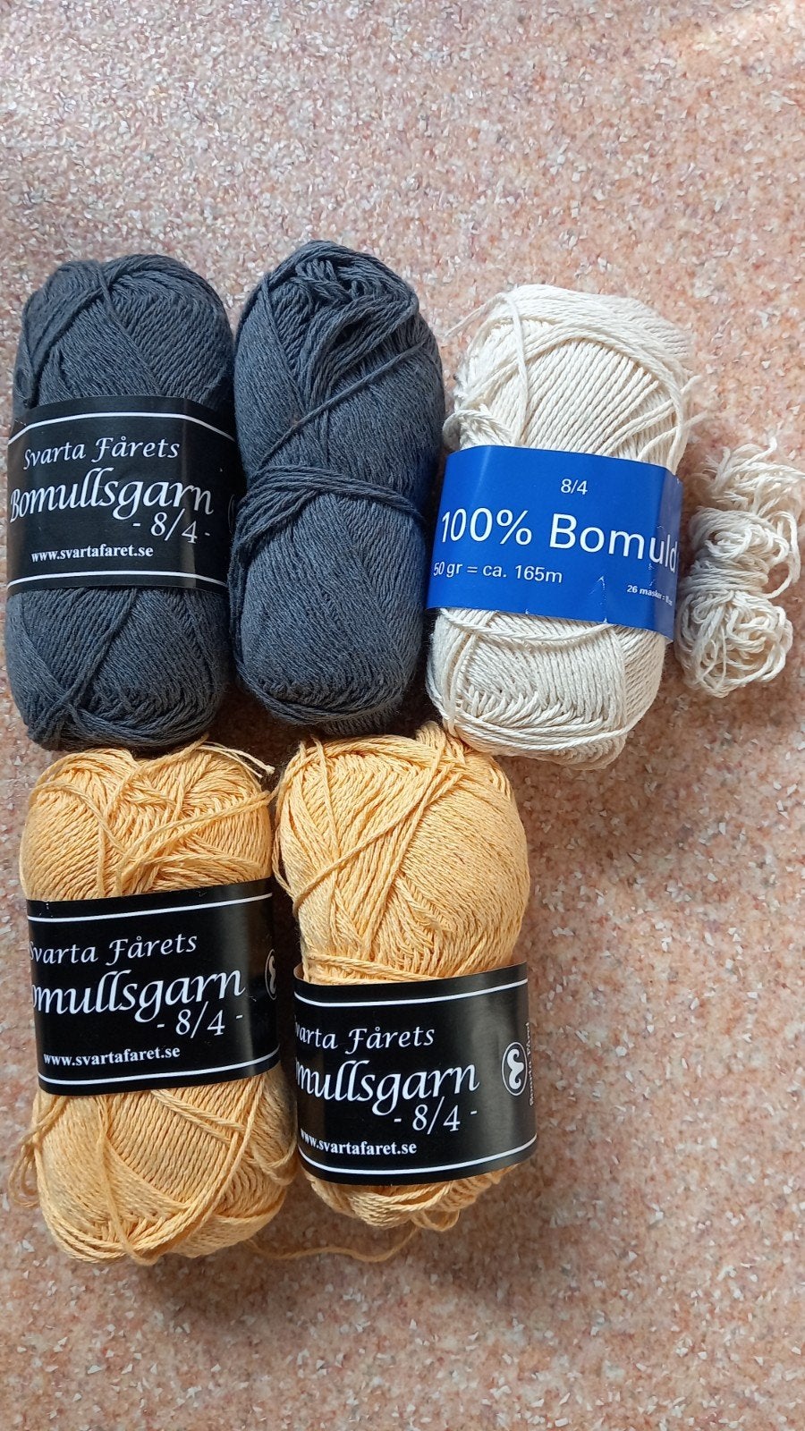 5 bolletjes, ong 250 gram, katoen breigaren 50gr=165m, Ophalen of Verzenden, Nieuw, Breien of Haken, Wol of Garen