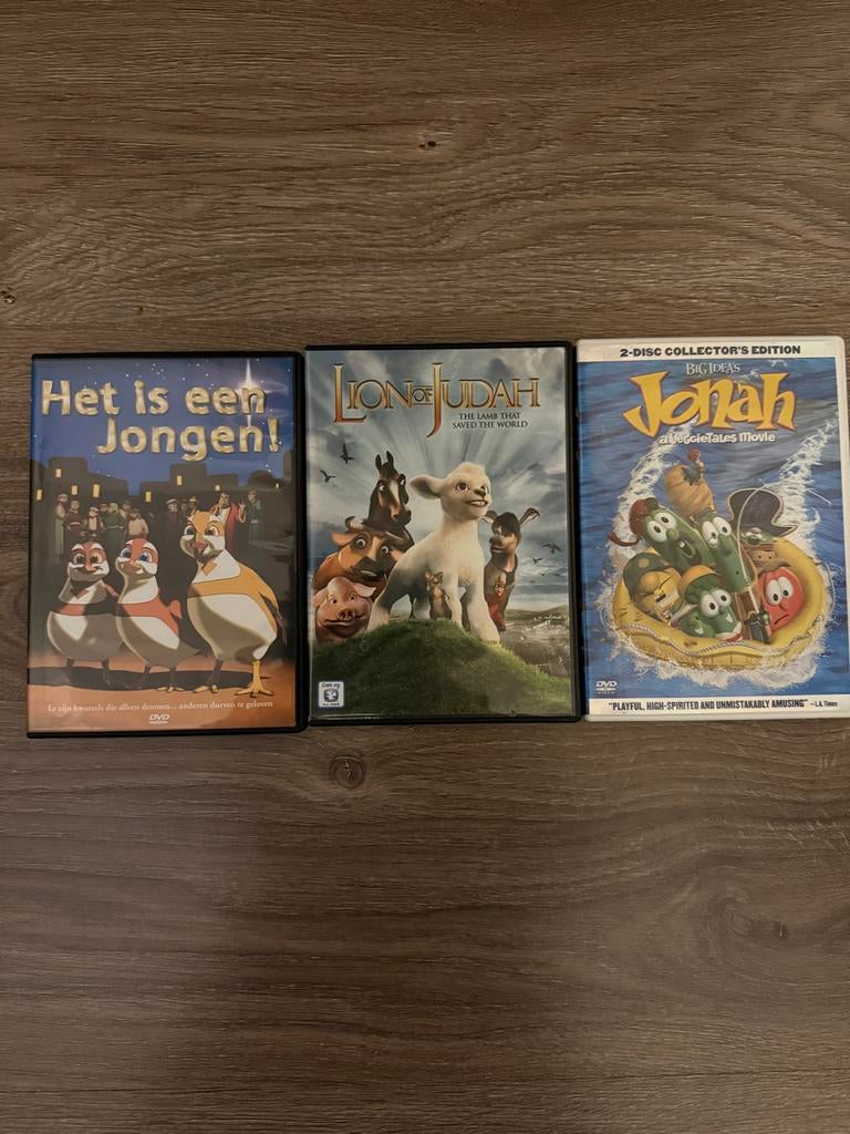 3 christelijke kinderfilms op dvd, Gebruikt, Alle leeftijden, Overige genres, Ophalen of Verzenden
