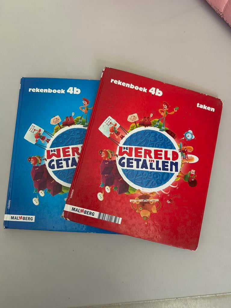 Wereld in getallen rekenboek 4B & antwoordenboek 4B, Ophalen of Verzenden, Zo goed als nieuw, Overige niveaus