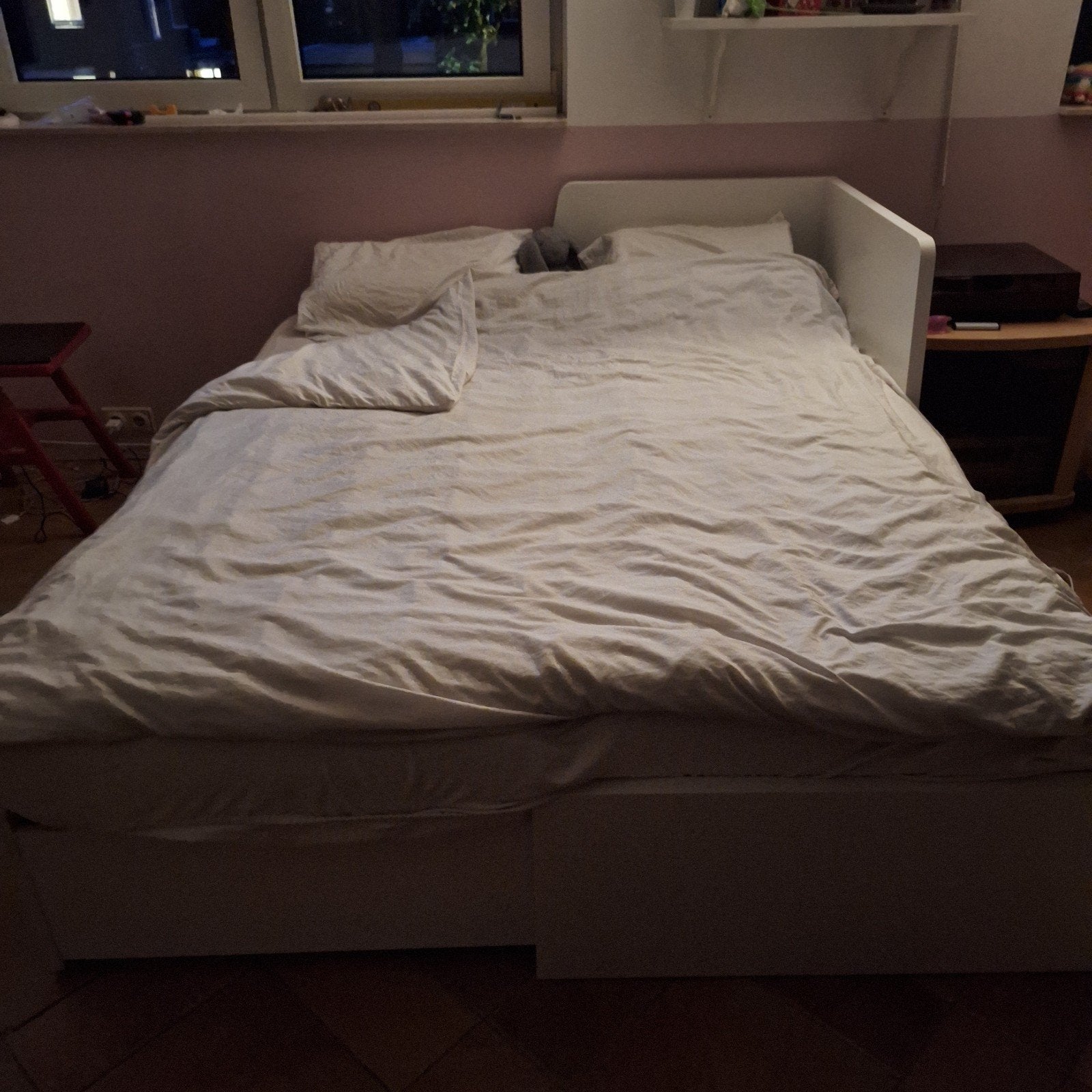Ikea Flekke bedbank met uitschuifbaar onderbed, Ophalen, Gebruikt, Wit, Tweepersoons