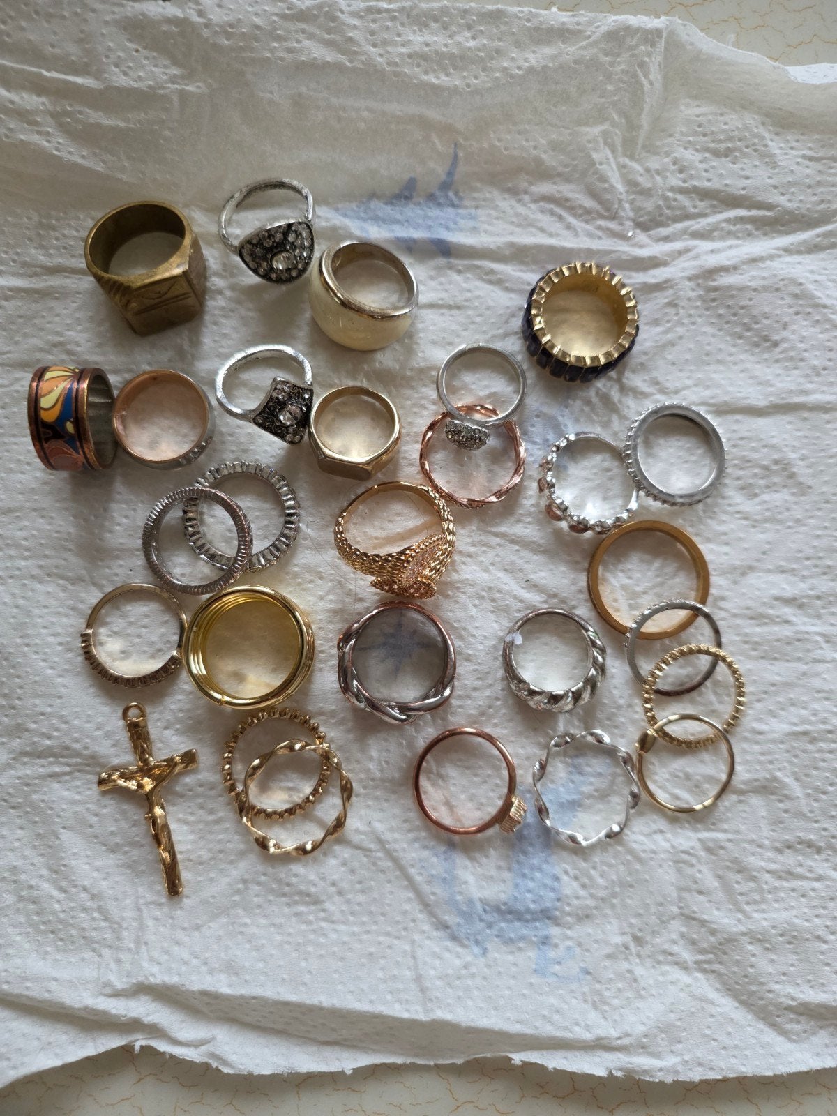 Diverse collectie ringen -, Overige materialen, Gebruikt, Overige kleuren, Ophalen of Verzenden