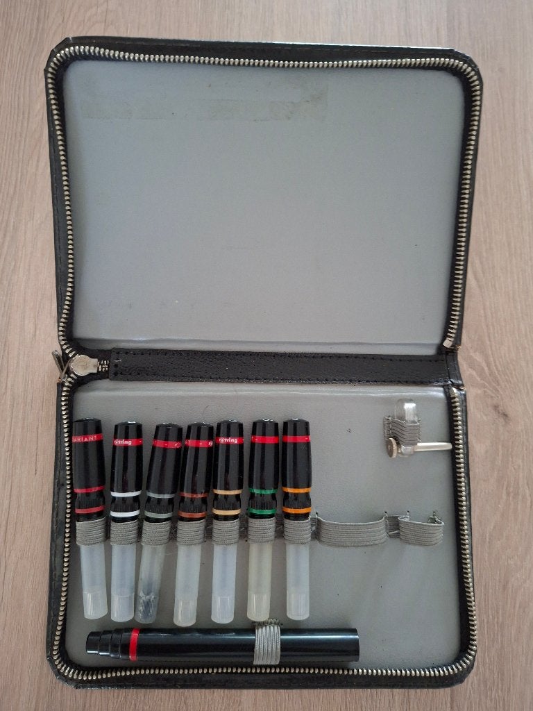 ROTRING VARIANT tekenpennen in ETUI jaren 1960-1970, Ophalen of Verzenden, Zo goed als nieuw, Overige typen