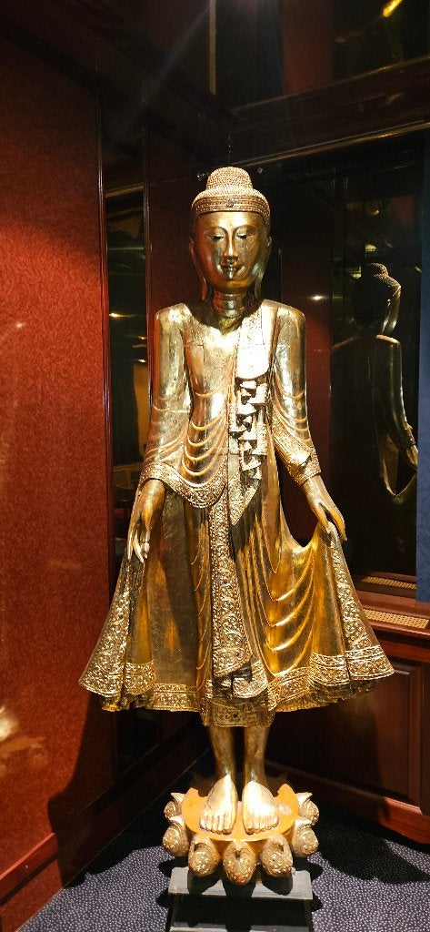 buddha, Ophalen, Zo goed als nieuw, Hout, Goud