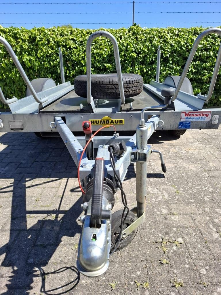 Humbaur motortrailer voor 3 motoren met reservewiel, Auto diversen, Ophalen of Verzenden, Gebruikt