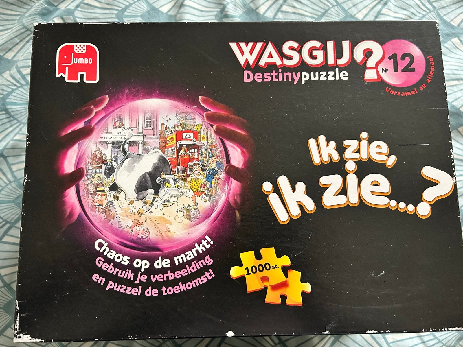 Wasgij Destiny 12: Ik zie, ik zie...? 1000 stukjes, Ophalen of Verzenden, 500 t/m 1500 stukjes, Gebruikt, Legpuzzel