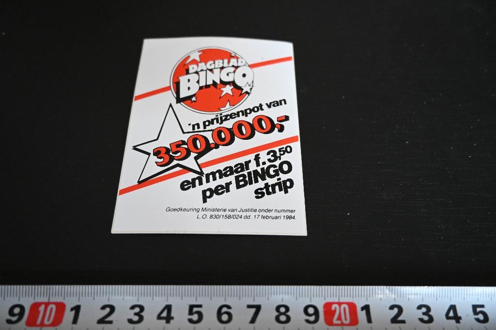 sticker Dagblad BINGO *, Ophalen, Zo goed als nieuw