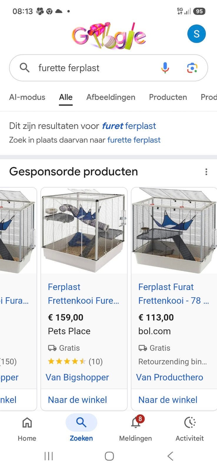 Ratten ferplast furat kooi 90 bij 90 bij 90 cm, Ophalen, 75 tot 110 cm, Kooi