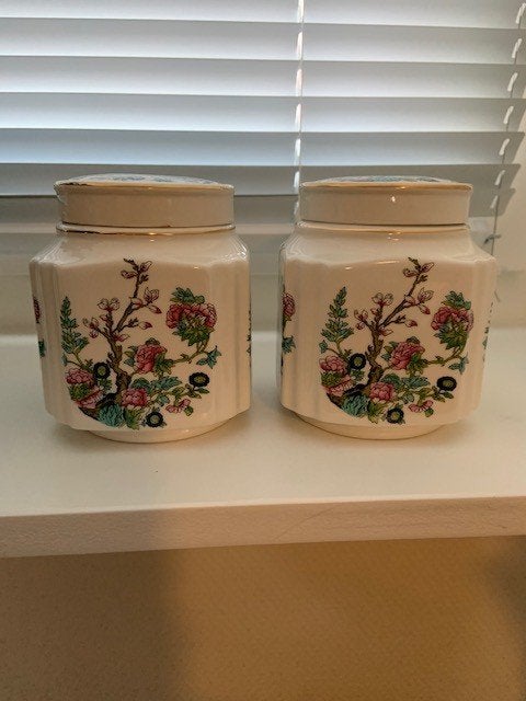2 Sadler porseleinen theebusjes van Douwe Egberts, Ophalen of Verzenden