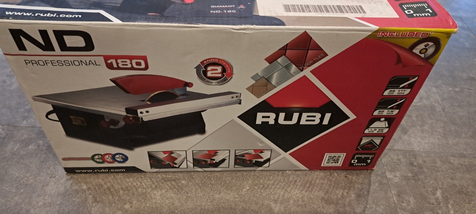 Rubi ND-180 tegelsnijmachine - Zo goed als nieuw, 60 cm of meer, Ophalen of Verzenden, Zo goed als nieuw, Minder dan 5 m²