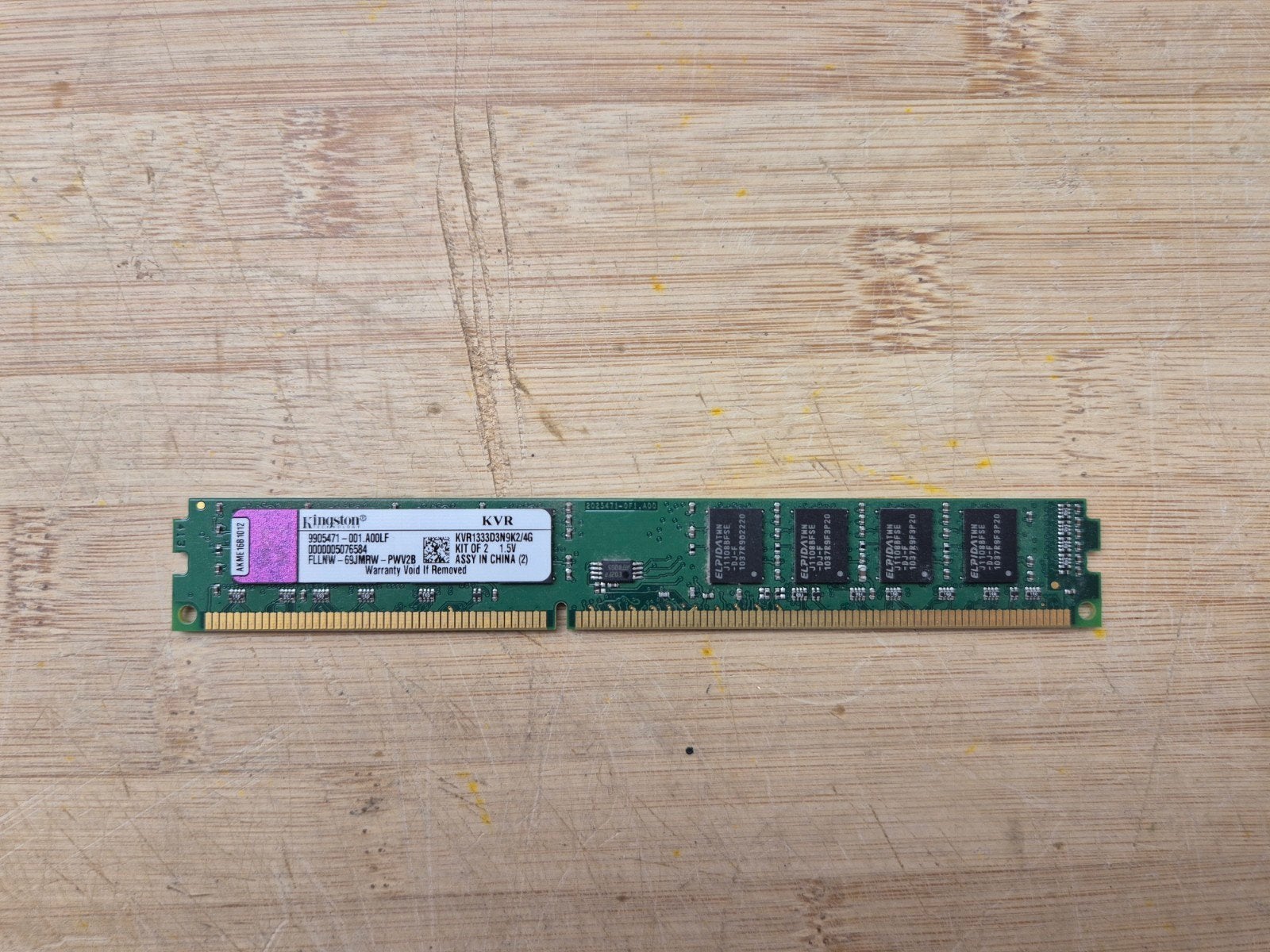 DDR3 4GB KINGSTON KVR1333, Computers en Software, RAM geheugen, DDR3, Ophalen of Verzenden, Zo goed als nieuw, Desktop