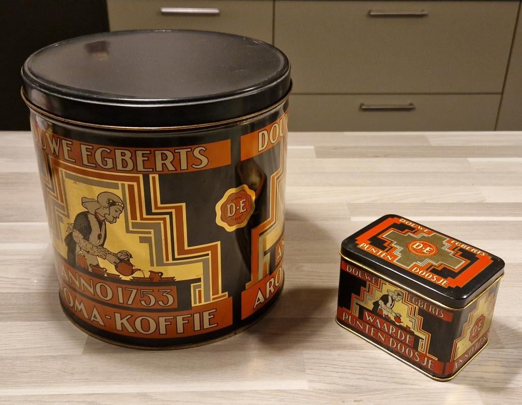 Nostalgische Douwe Egberts blikken, Verzamelen, Blikken, Ophalen of Verzenden, Gebruikt, Overige, Douwe Egberts