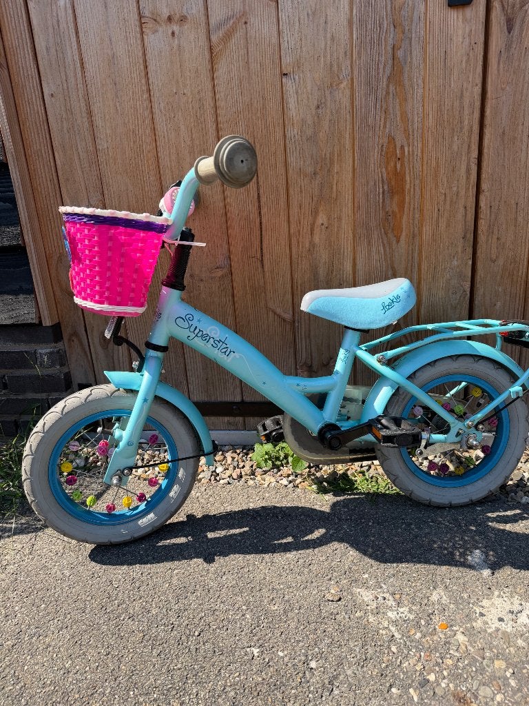 Loekie Superstar 12,5 inch kinderfiets (mandje en kraaltjes), Ophalen, Terugtraprem, Gebruikt, Loekie