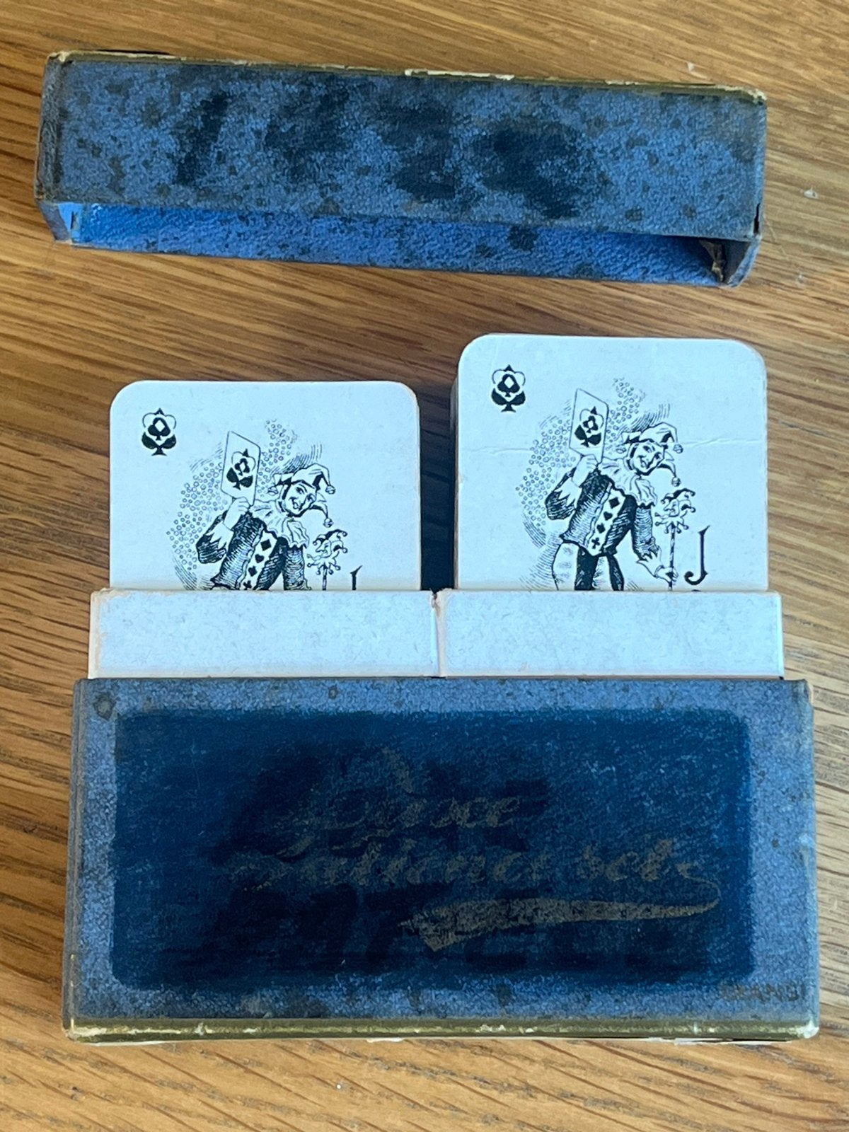 Vintage Luxe patience set dubbele speelkaarten set in doos, Verzamelen, Verzenden, Gebruikt, Speelkaart(en)