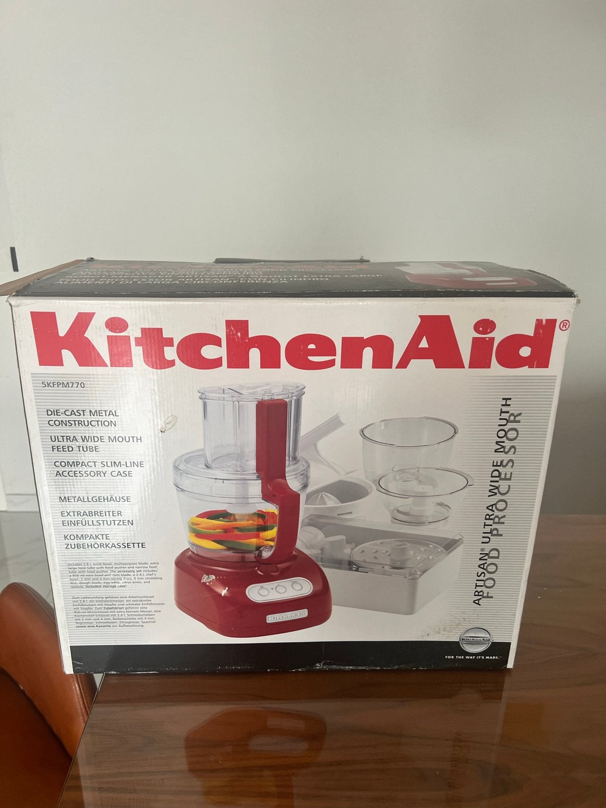 KitchenAid Artisan Ultra Wide Mouth Food Processor, Ophalen, 3 snelheden of meer, Zo goed als nieuw, 2 tot 3 liter