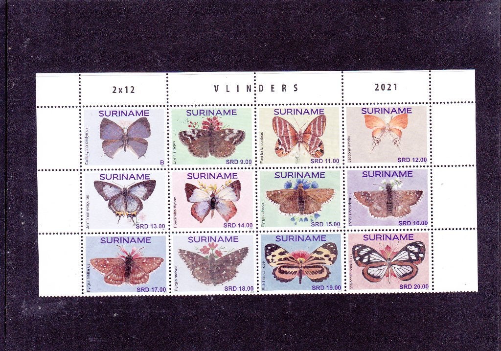 Suriname 2664/75 Vlinders 2021 (355), Verzenden, Postfris