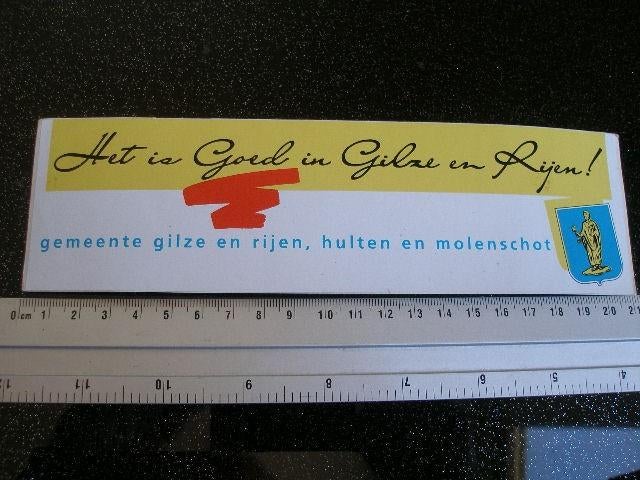 sticker plaats gemeente het is goed in gilze en rijen, Verzenden, Zo goed als nieuw, Overige typen