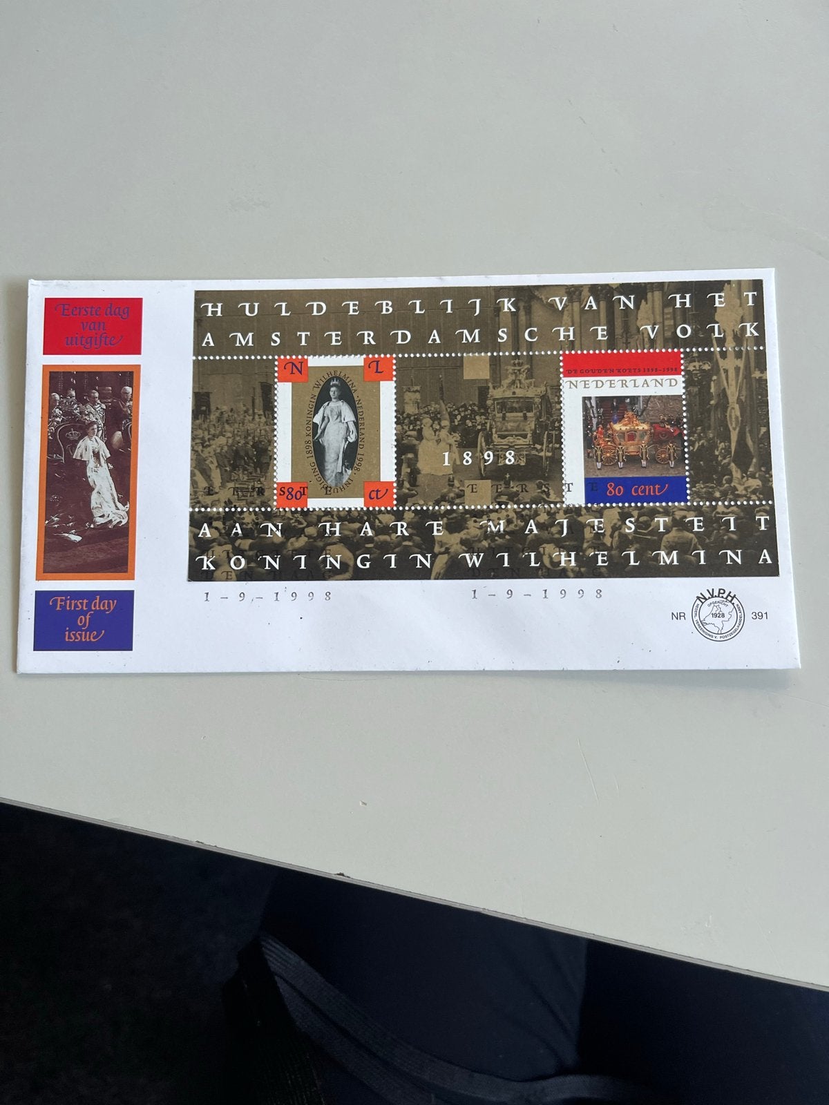 Eerste Dag Uitgifte Koningin Wilhelmina 1898, Ophalen of Verzenden, Onbeschreven, Nederland
