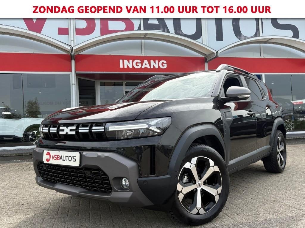 Dacia DUSTER 1.2 TCE MILD-HYBRID 130PK JOURNEY NW-MODEL LED, Auto's, Gebruikt, Huisgarantie, 1199 cc, Zwart