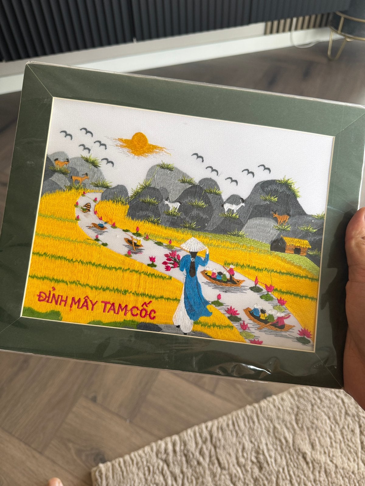 Vietnam ninh binh geborduurd schilderij nieuw, Ophalen of Verzenden