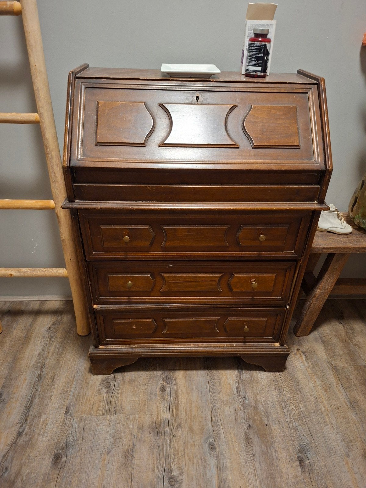 houten secretaire met lades, Huis en Inrichting, Ophalen, Gebruikt, 25 tot 50 cm, 50 tot 100 cm