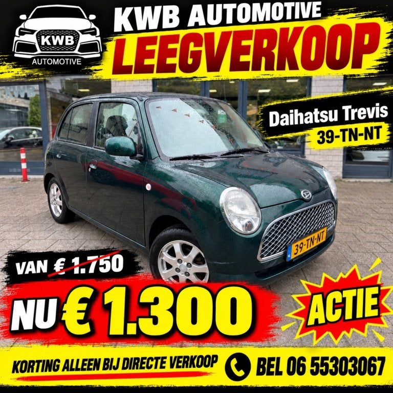 Daihatsu Trevis 1.0 5-deurs | Nieuwe APK | Trekhaak | NAP, Auto's, 21 km/l, 765 kg, Origineel Nederlands, Handgeschakeld