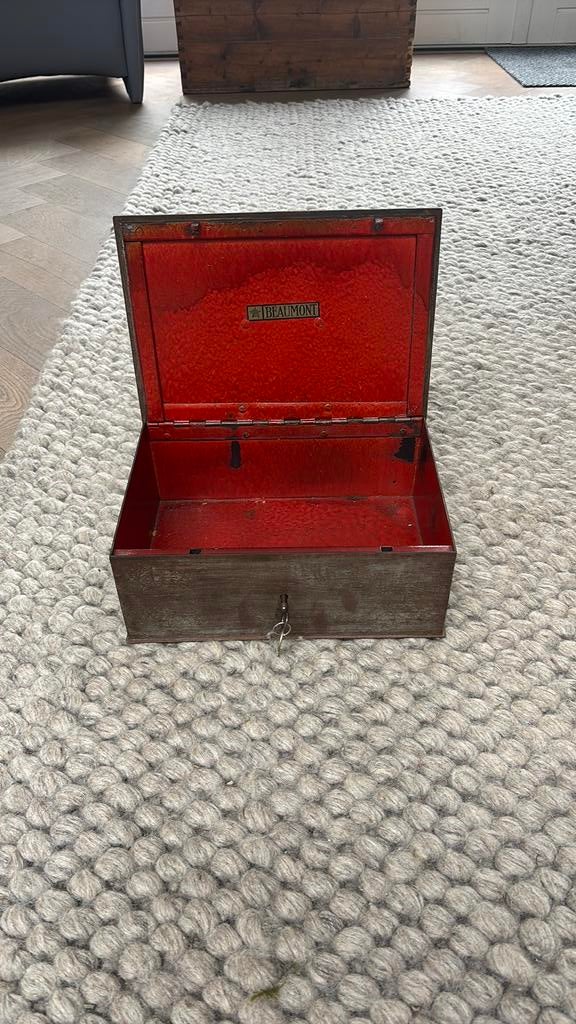 Geldkistje vintage, Ophalen of Verzenden, Zo goed als nieuw, 50 tot 100 cm, Minder dan 50 cm