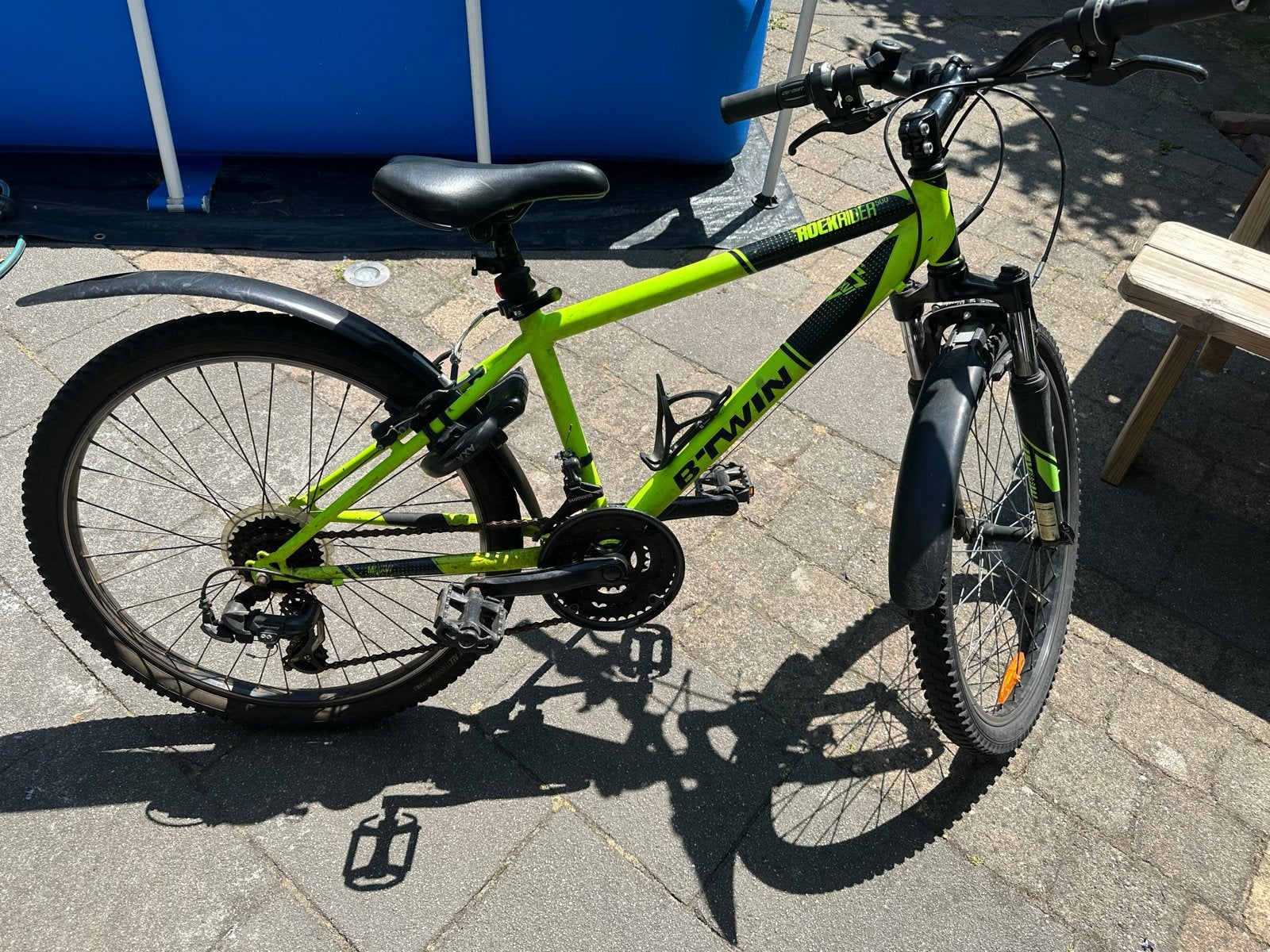 B'Twin Rockrider 300 met spatborden, AXA slot en standaard, Minder dan 45 cm, Ophalen, Gebruikt, Overige merken