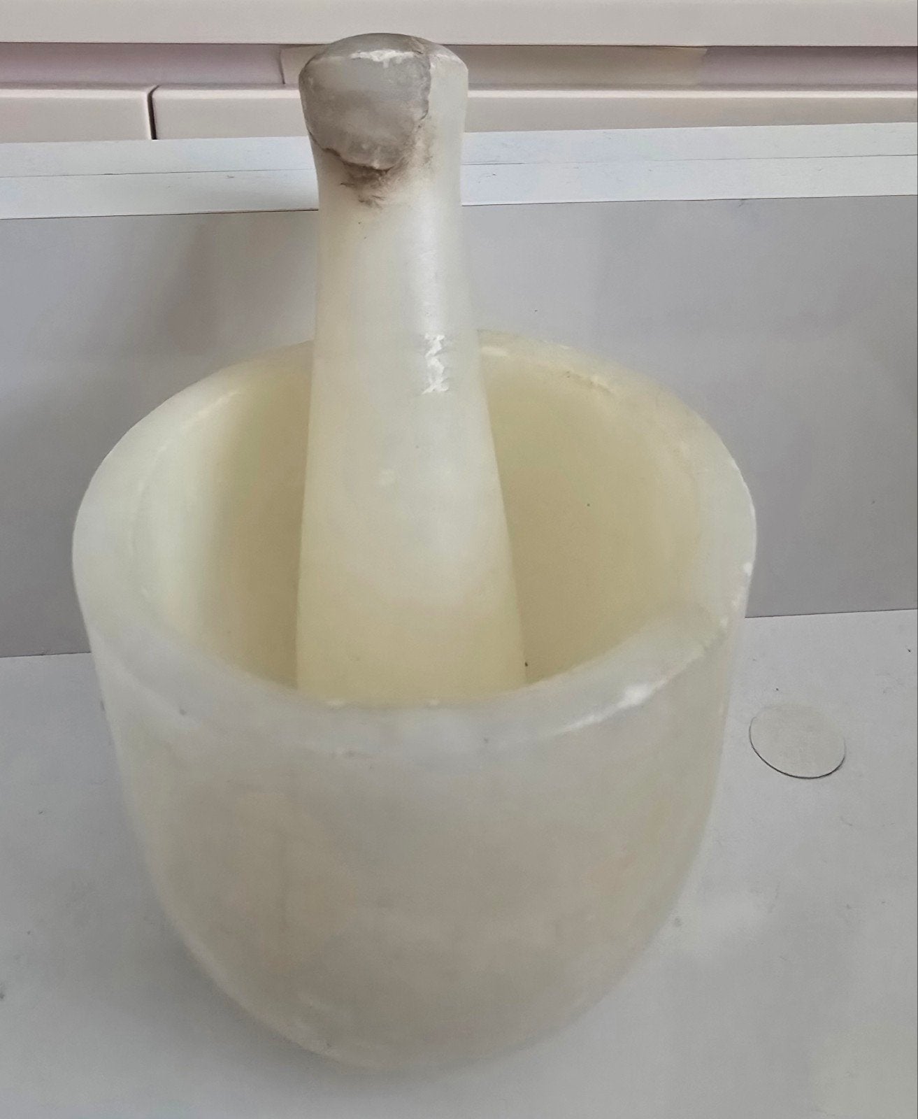 Marmeren vijzel en stamper, Ophalen of Verzenden