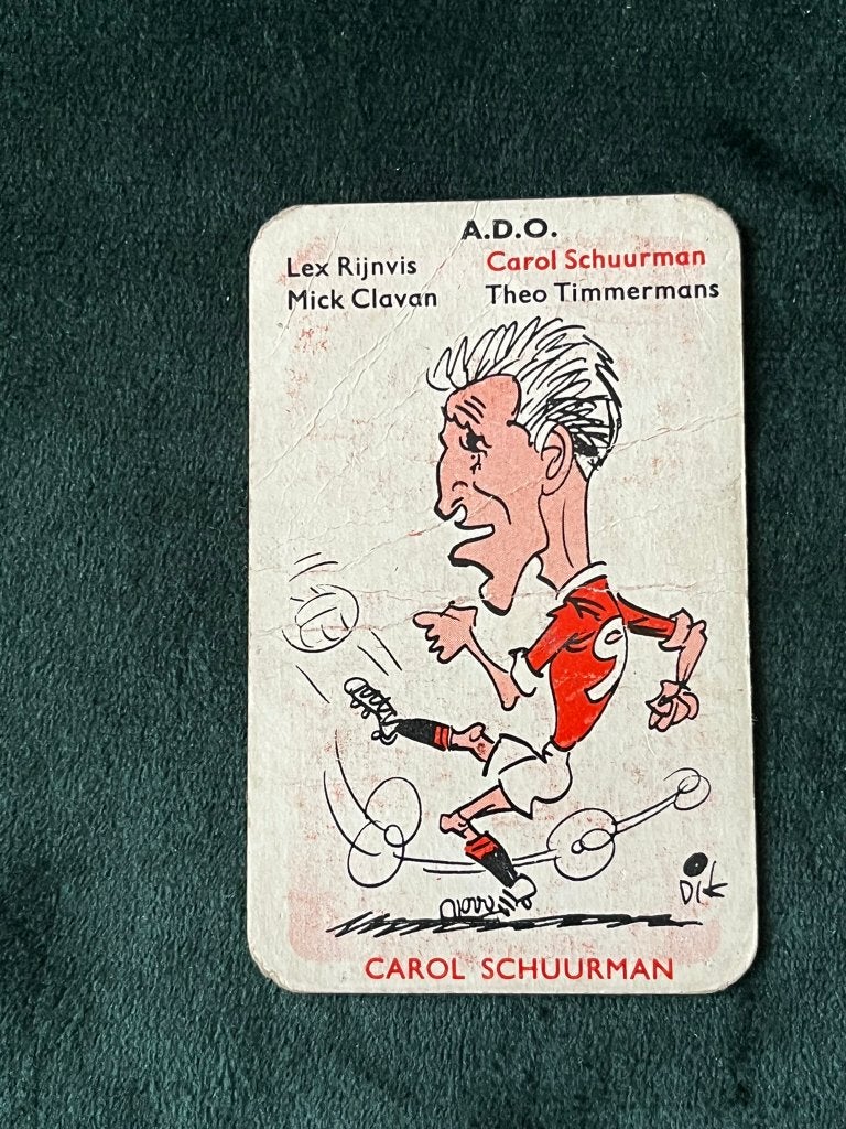 Carol Schuurman karikatuur Dik Bruynesteyn Monty voetbalpl., Verzamelen, Sportartikelen en Voetbal, Ophalen of Verzenden, Gebruikt