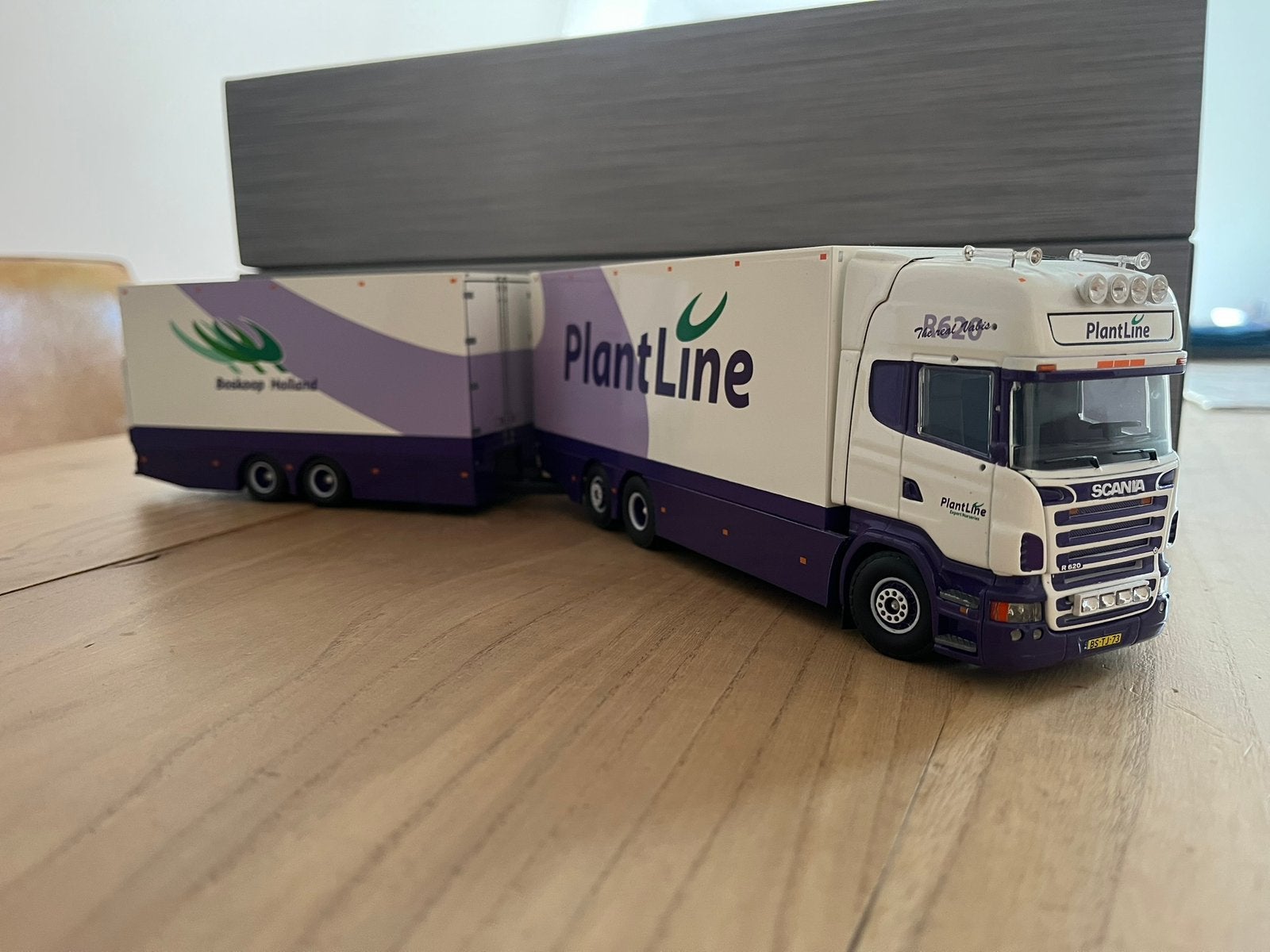 Tekno Plantline Scania R620 bakwagen met aanhanger, Ophalen, Zo goed als nieuw, Bus of Vrachtwagen, Tekno