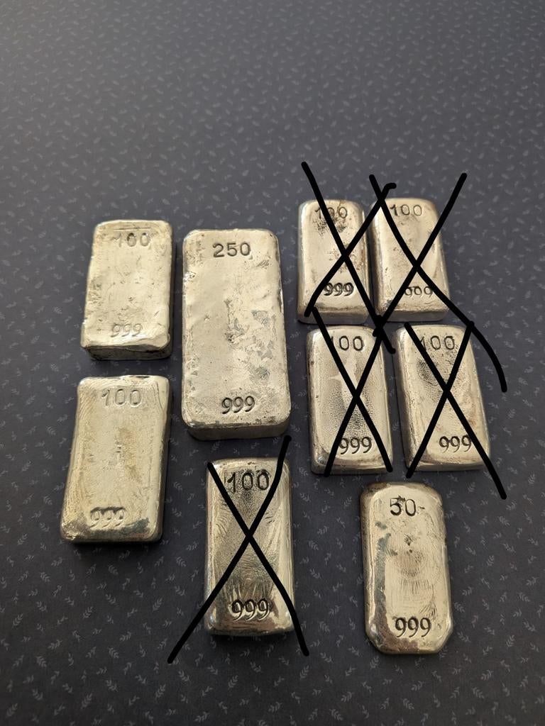 Zilver 500gr aan gegoten zilverbaren te koop, Postzegels en Munten, Edelmetalen en Baren, Ophalen of Verzenden, Zilver